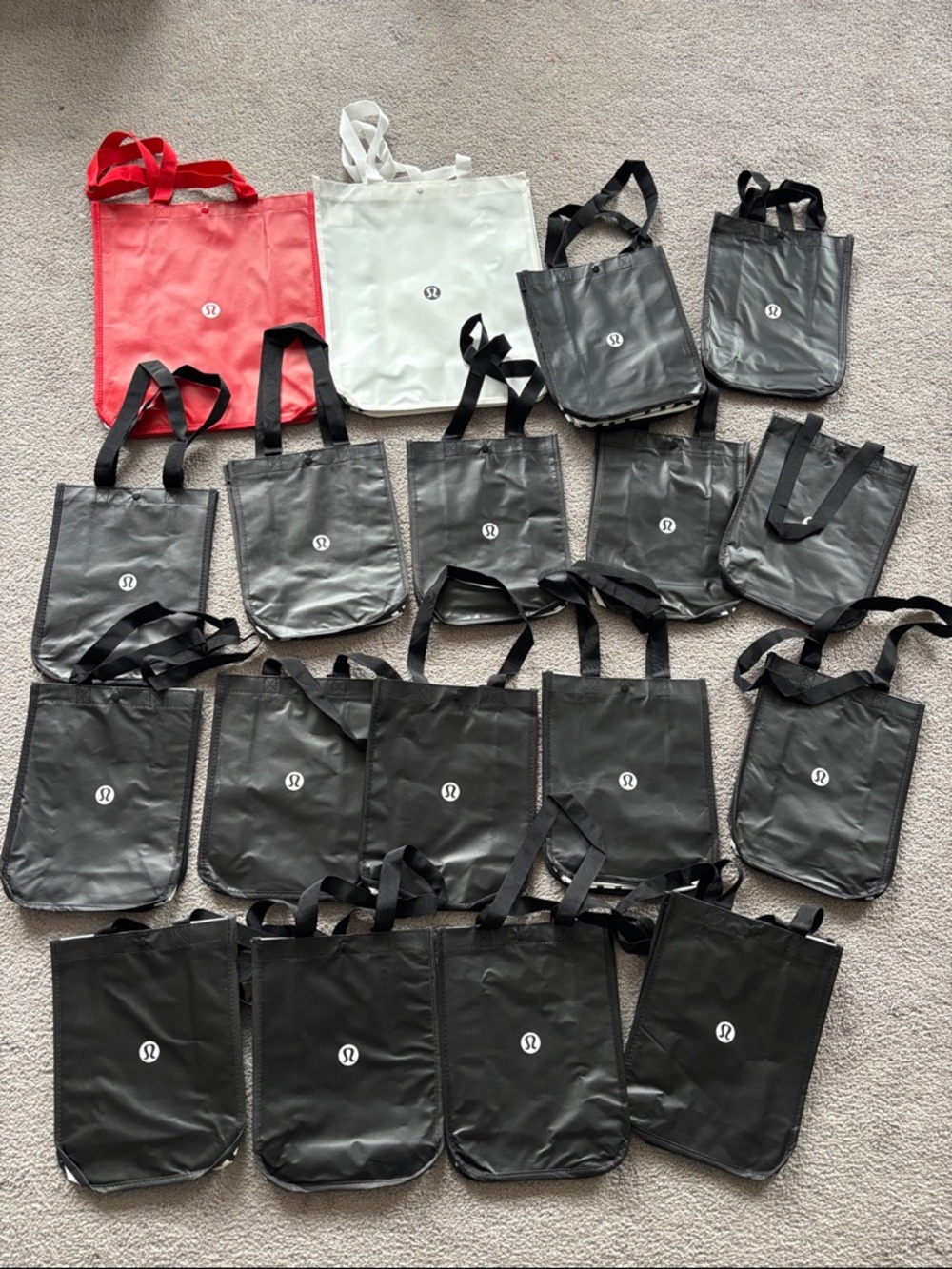 lululemon athletica Reusable Tote Bags in Black, Red, White